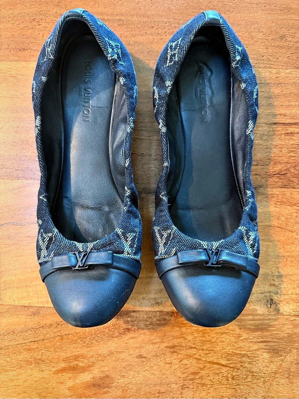 Louis Vuitton Monogram Denim Ballet Flat Flats in Denim blue& White